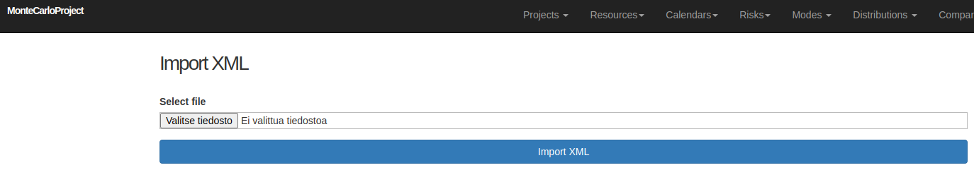 XML file selection