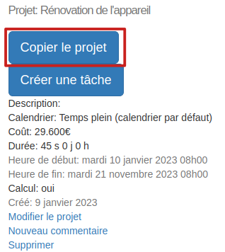 copier le projet