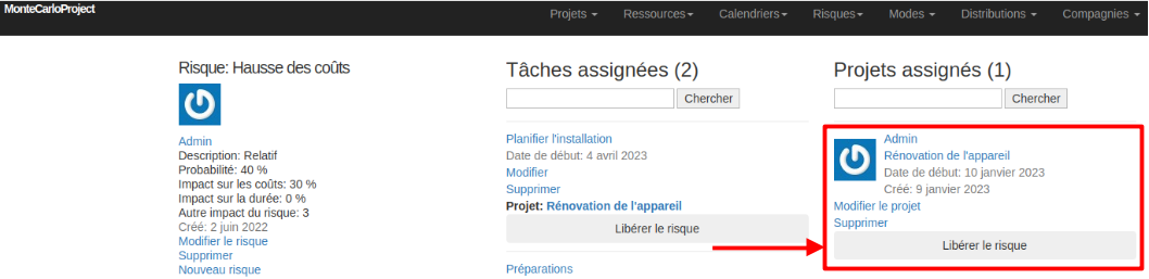 liberer risque du projet