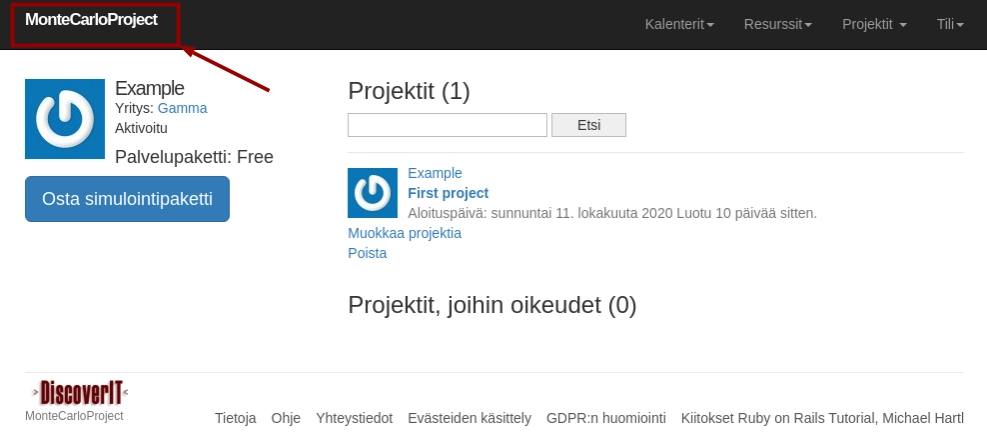 montecarloproject kotinakyma nuolella