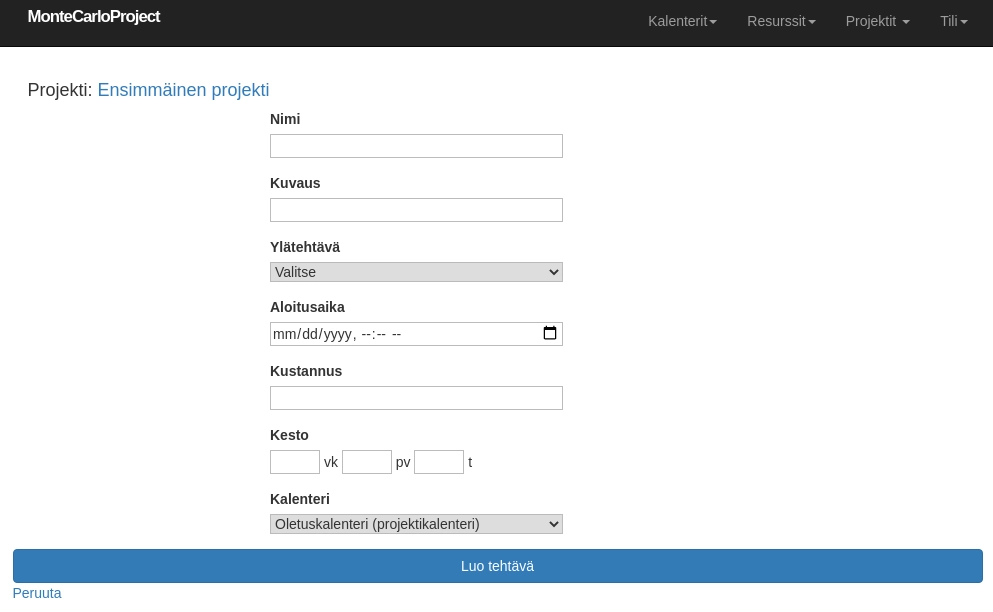 montecarlproject anna tehtavan tiedot